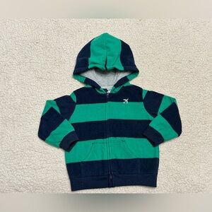 Carter's Green and Blue Striped Hoodie